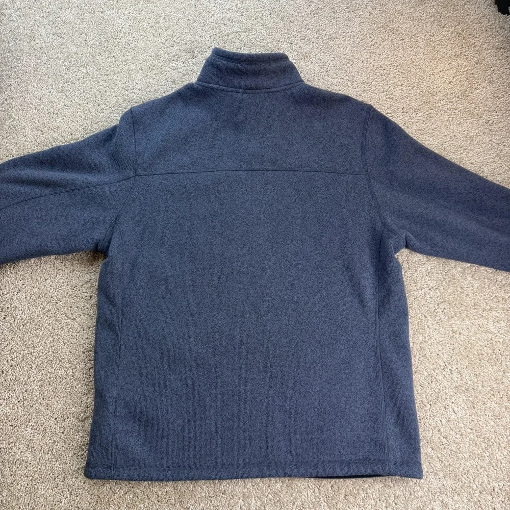 The North Face Jacket Mens Large Blue Fleece 1/4 Zip Pullover Lined Outdoor